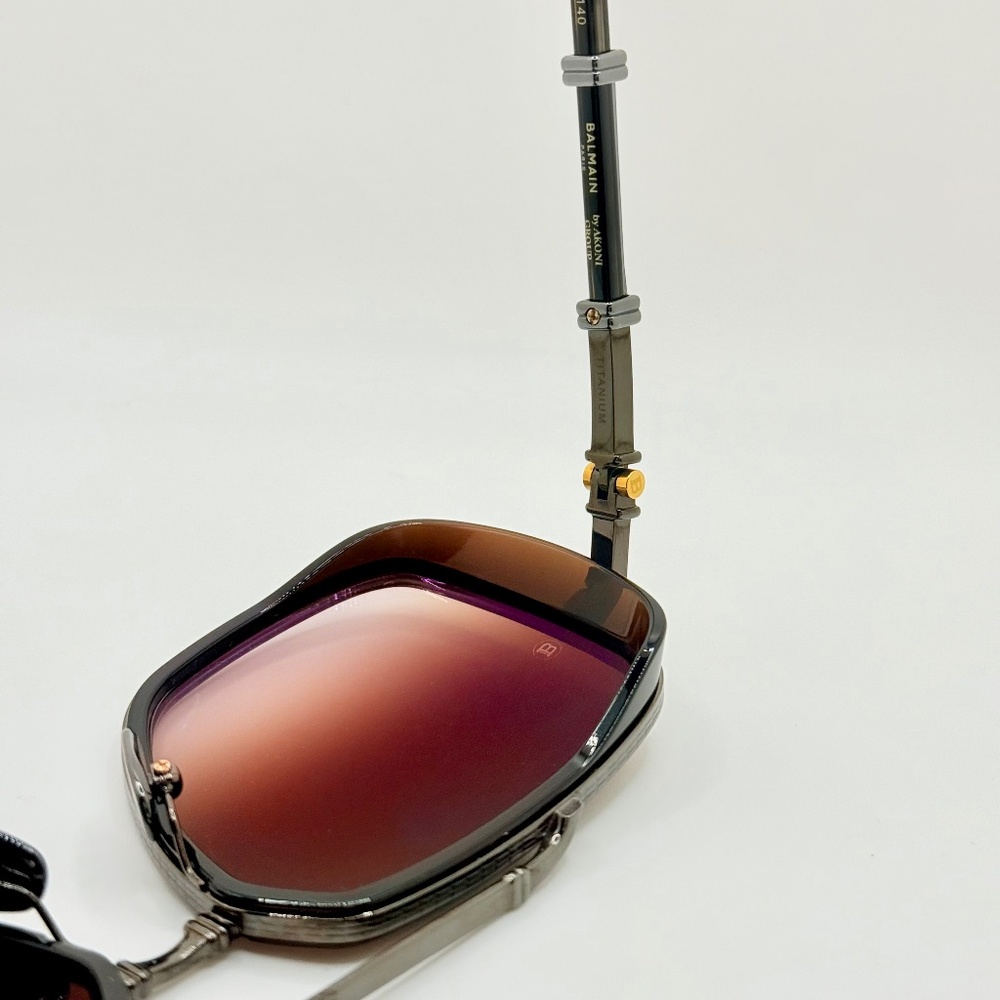 BALMAIN OFFICIER — RSE-BLK Titanium (BPS-108E-58) — NEW IN BOX